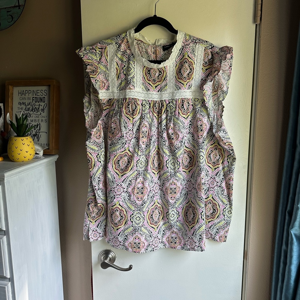 Lane Bryant Multicolor Patterned Blouse